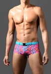 Andrew Christian Pink Paradise Buckle Swim Trunk (70173)