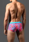 Andrew Christian Pink Paradise Buckle Swim Trunk (70173)