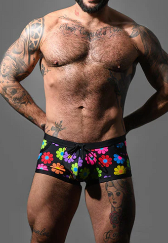 Andrew Christian Flower Power Pocket Swim Trunk (70175)