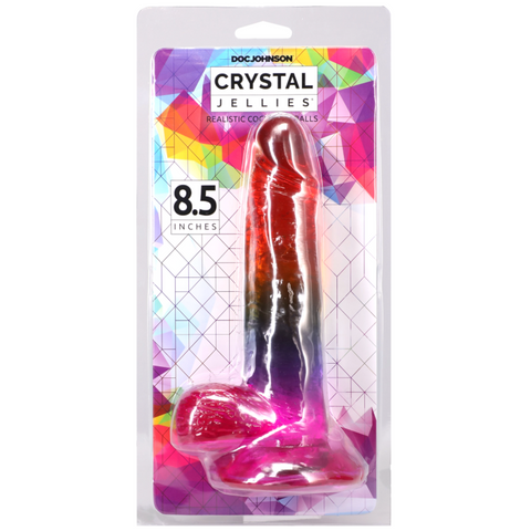 Crystal Jellies - 8.5 Inch Realistic Rainbow Cock (0289.35)