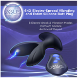 Zeus Electrosex - Electro-Spread 64X Vibrating & E-Stim Silicone Butt Plug (XRAG550)
