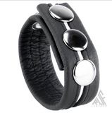 3-Snap Leather Striped Cockrings (TCI-9717)