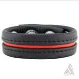 3-Snap Leather Striped Cockrings (TCI-9717)
