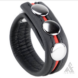3-Snap Leather Striped Cockrings (TCI-9717)