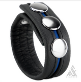 3-Snap Leather Striped Cockrings (TCI-9717)