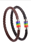 Rainbow Leather Braided Bracelet