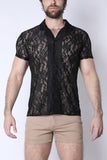 Timoteo Sorrento Button-Down Lace Shirt (TMS286)