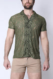 Timoteo Sorrento Button-Down Lace Shirt (TMS286)