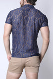 Timoteo Sorrento Button-Down Lace Shirt (TMS286)