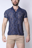 Timoteo Sorrento Button-Down Lace Shirt (TMS286)