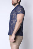 Timoteo Sorrento Button-Down Lace Shirt (TMS286)