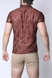 Timoteo Sorrento Button-Down Lace Shirt (TMS286)