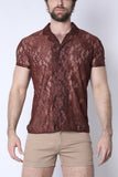 Timoteo Sorrento Button-Down Lace Shirt (TMS286)