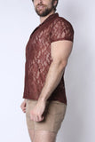 Timoteo Sorrento Button-Down Lace Shirt (TMS286)