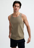 St33le Rib Stretch Cotton/Tencel Tank W/Fine Piping Detail (16011)