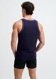 St33le Rib Stretch Cotton/Tencel Tank W/Fine Piping Detail (16011)