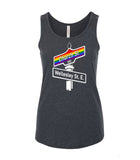 VRS Feminine Fit Rainbow Church/Wellesley Street Sign Tank Top