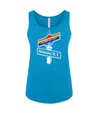 VRS Feminine Fit Rainbow Church/Wellesley Street Sign Tank Top