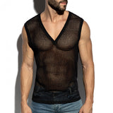 ES Collection Open-Grid V-Neck Sleeveless Top (TS380)