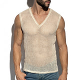 ES Collection Open-Grid V-Neck Sleeveless Top (TS380)