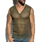 ES Collection Open-Grid V-Neck Sleeveless Top (TS380)