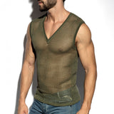 ES Collection Open-Grid V-Neck Sleeveless Top (TS380)