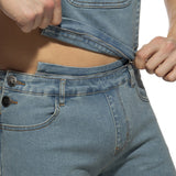 Addicted Removable Zipped Jean Overalls (AD1162)