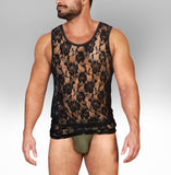 Alpha Charlie - Rose Mesh Tank Top