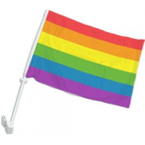 Rainbow Window Clip Car Flag