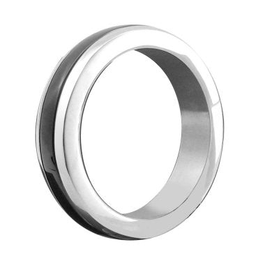 Stainless Steel/Steel Black Band Cock Ring
