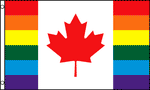 Rainbow Maple Leaf Flag Silkscreened 3' x 5' Polyester