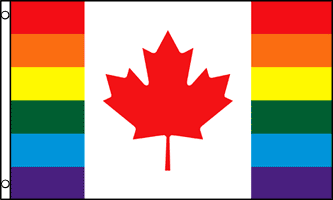 Rainbow Maple Leaf Flag Silkscreened 3' x 5' Polyester