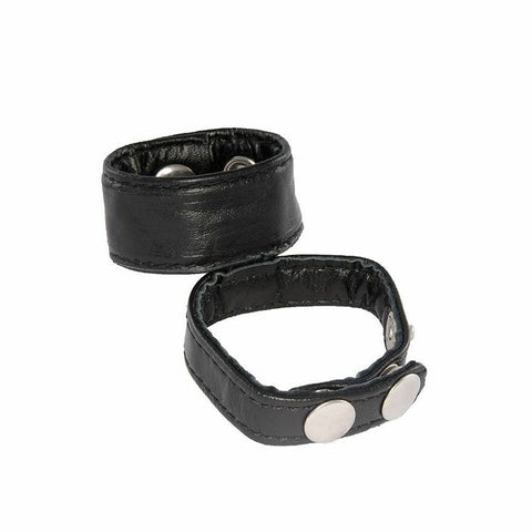 3-Snap Leather Cockring/Ballstretcher Combo 95083