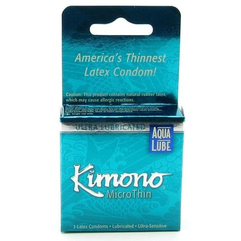 Kimono Micro Thin with Aqua Lube Condom 3 Pack (9852.008)