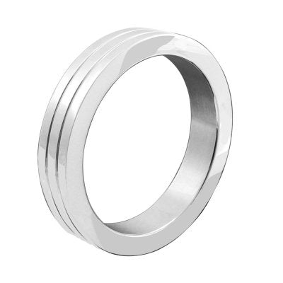 Stainless Steel Banded 2 Groove Cock Ring