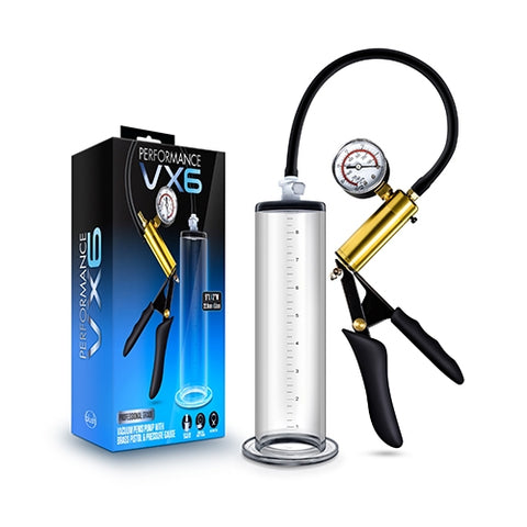 Blush - VX6 Vacuum Penis Pump With Brass Pistol & Pressure Gauge (9.06301)