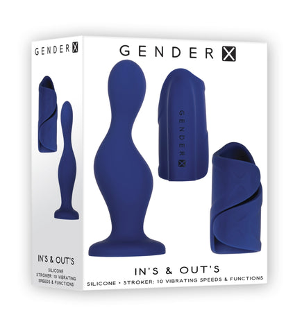 Silicone Dildo and Vibrating Stroker Kit - Ins & Outs (21.89732)