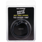 Rock Solid - The Leather 3-Snap CockRing Black (3700.09)