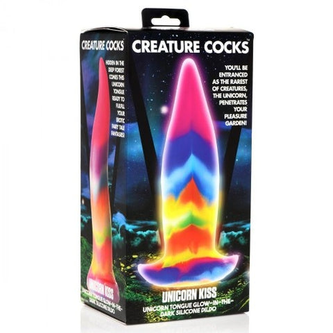 Creature Cocks - Unicorn Kiss Tongue Glow In The Dark Silicone Dildo (XRAH100)