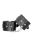 Shots - Ouch! B&W - Plush Bonded Leather Hand Cuffs w Adjustable Straps (26.74539)