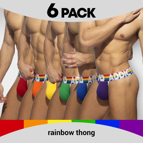 Addicted 6-Pack Rainbow Thong (AD1145)