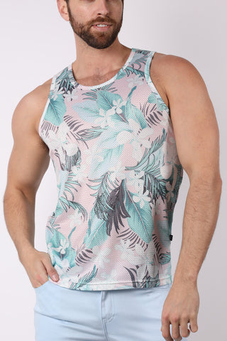 Timoteo Coral Sands Mesh Tank Top (TMS198)