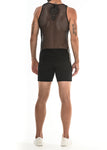 St33le Stretch Mesh Tanks With Metallic Side Stripe (8906)