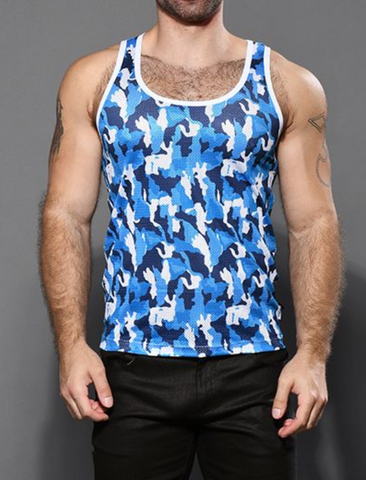 Andrew Christian Camouflage Mesh Tank (2874)