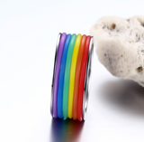 Stainless Steel Rainbow Silicone Ring