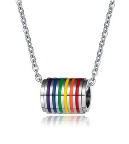 Rainbow Cylinder Necklace