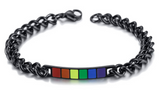 Rainbow Stainless Steel Gunmetal Coloured Bracelet