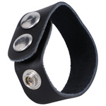 Rock Solid - The Leather 3-Snap CockRing Black (3700.09)