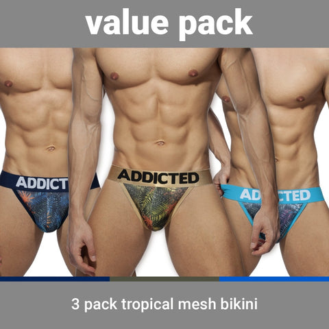 Addicted 3-Pack Tropical Mesh Bikini (AD891)