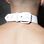 Addicted White Leather Collar (ADF45)